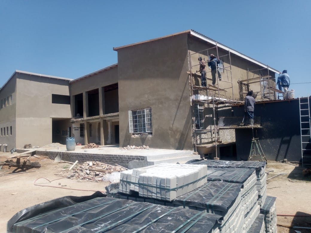 Commercial building plastering